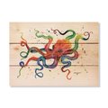 Wile E. Wood 15 x 11 in. Bartholets Rainbow Octopus Wood Art DBROC-1511